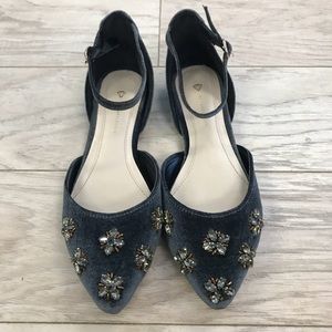 💎 by Farylrobin grey velvet jeweled flats